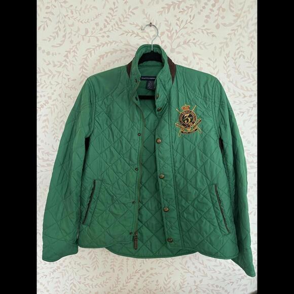 Ralph Lauren Jackets & Blazers - DISCOUNT SHIPPING Ralph Lauren Sport Quilted Green Jacket with Emblem